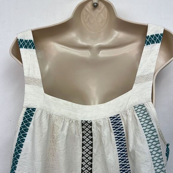 Splendid Elian Square Neck Tank Top size XL cream/teal - Picture 9 of 14